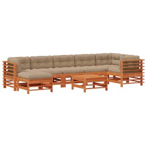 vidaXL Z&aacute;hradn&yacute; lounge set 8 pcs Voskovo hned&aacute; Borovicov&yacute; mas&iacute;v