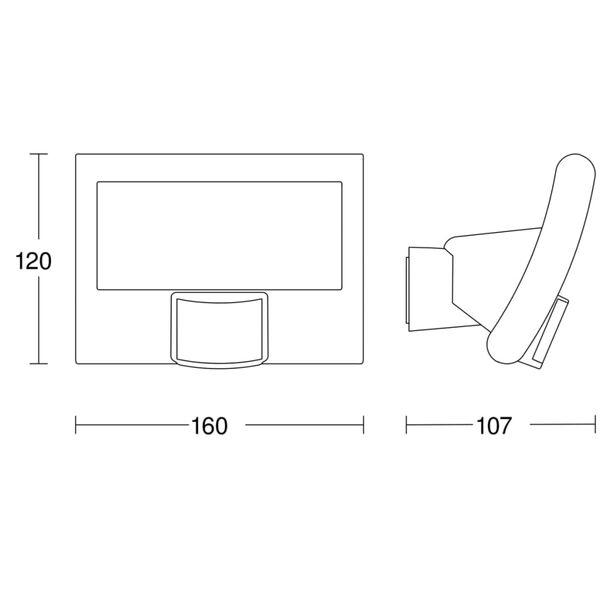 Steinel Zaoblen&yacute; vonkaj&scaron;&iacute; reflektor so senzorom, antracit XLED 012076