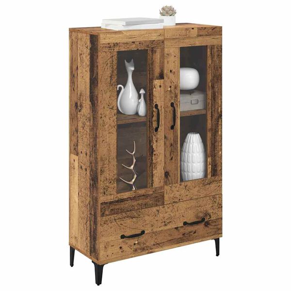vidaXL Highboard so z&aacute;suvkou Star&eacute; drevo 70 x 31 x 115 cm