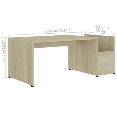 vidaXL Konferenčný stolík dub sonoma 90x45x35 cm drevotrieska