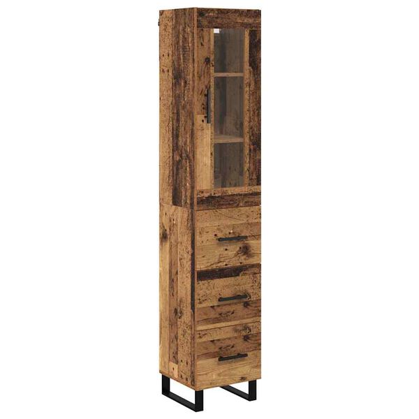 vidaXL Highboard Star&eacute; drevo 34,5 x 34 x 180 cm Kompozitn&eacute; drevo