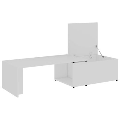 vidaXL Konferenčný stolík biely 150x50x35 cm drevotrieska