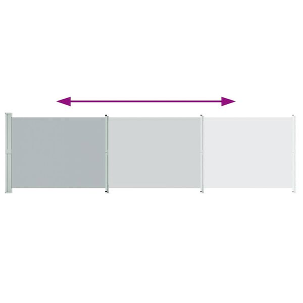 vidaXL Zaťahovacia bočn&aacute; mark&iacute;za na terasu 600x160 cm, siv&aacute;