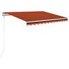 vidaXL Automatick&aacute; mark&iacute;za,LED a senzor vetra 350x250cm,oranžov&aacute;/hned&aacute;