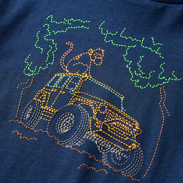 Detské tričko s dlhými rukávmi námornícke modré 128