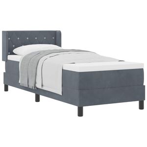 vidaXL Posteľ s pružinov&yacute;m r&aacute;mom Tmavo &scaron;ed&aacute; 200 x 80 cm Zamat