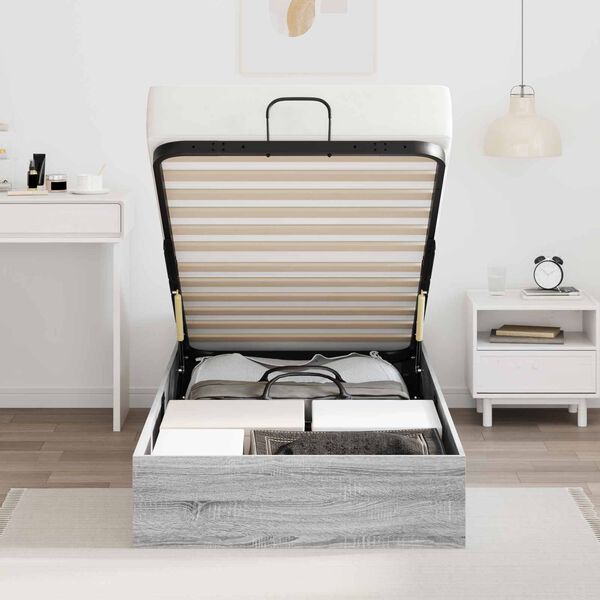 vidaXL Otomanov&yacute; posteľn&yacute; r&aacute;m Siv&yacute; Sonoma 193 x 120 x 25 cm