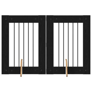 vidaXL Br&aacute;na pre psov so stojanmi 2 pcs Čierny dub 60 x 80 cm