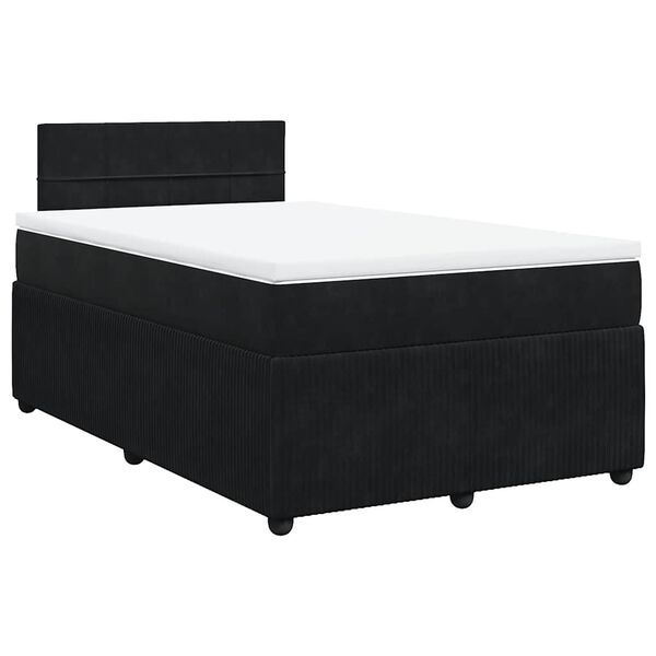 vidaXL Posteľn&yacute; r&aacute;m boxspring s matracom čierny 120x200 cm zamat