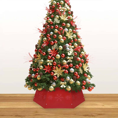 vidaXL Spodný kryt na vianočný stromček červený Ø 68x25 cm
