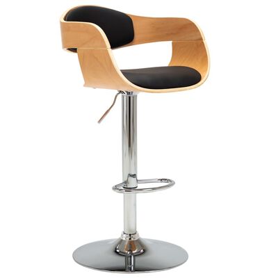 vidaXL Barová stolička, čierna, ohýbané drevo a umelá koža