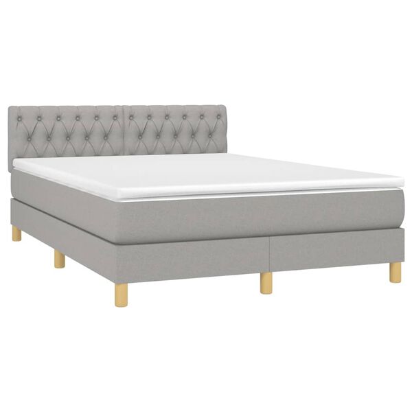 vidaXL Boxspring posteľ s matracom bledosiv&aacute; 140x200 cm l&aacute;tka