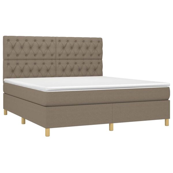 vidaXL Posteľn&yacute; r&aacute;m boxspring s matracom sivohned 160x200 cm l&aacute;tka