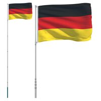 vidaXL Vlajka Nemecka a tyč 5,55 m hliník