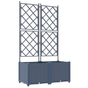 vidaXL Z&aacute;hradn&yacute; kvetin&aacute;č 2 ks Siv&aacute; 80 x 40 x 143 cm PP