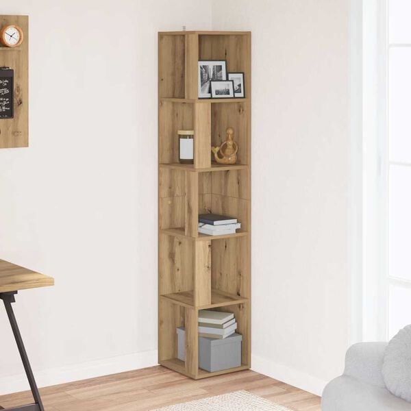 vidaXL rohov&aacute; skriňa Artisan Dub Artisan 33x33x165cm Kon&scaron;trukčn&eacute; drevo