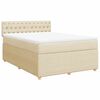 vidaXL Boxspring posteľ s matracom kr&eacute;mov&yacute; 140x190 cm l&aacute;tka