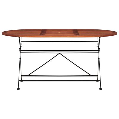 vidaXL Záhradný stôl z akáciového dreva 160x85x74 cm oválny