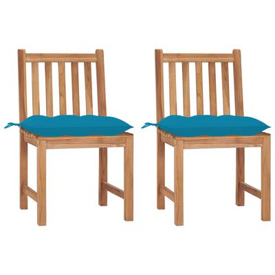 vidaXL Záhradné stoličky 2 ks s podložkami tíkový masív