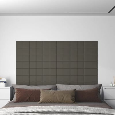 vidaXL Nástenné panely 12 ks tmavosivé 30x15 cm zamat 0,54 m²