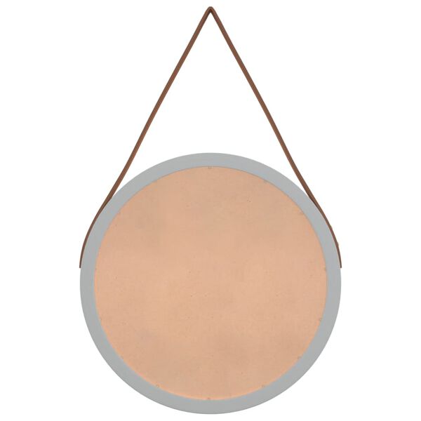 vidaXL N&aacute;stenn&eacute; zrkadlo s popruhom strieborn&aacute; &Oslash; 35 cm