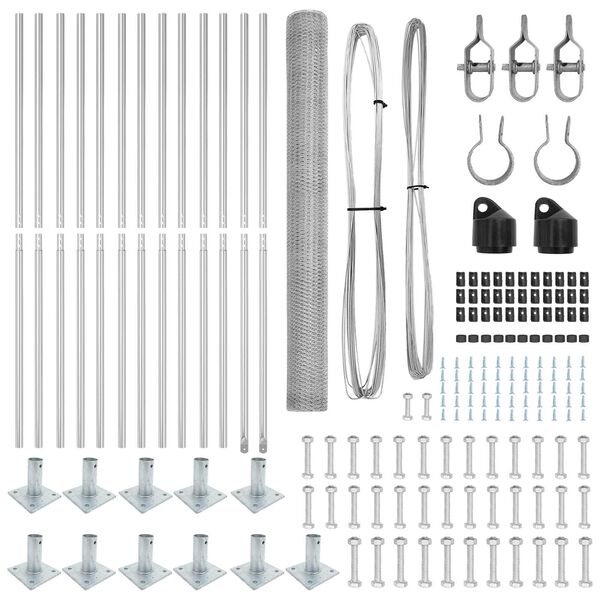 vidaXL Stĺp na plot. Strieborn&aacute; 25 x 1,6 m (13 mm sieťovina) Oceľ