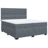 vidaXL Posteľn&yacute; r&aacute;m boxspring s matracom tmavosiv&yacute; 200x200 cm zamat