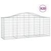 vidaXL Obl&uacute;kov&eacute; gabionov&eacute; ko&scaron;e 20 ks 200x50x80/100 cm pozink. železo