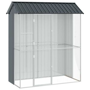 vidaXL Klietka pre vt&aacute;kov Antracit 215 x 110 x 247 cm Pozinkovan&aacute; oceľ