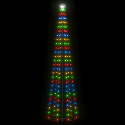 vidaXL Vianočný stromček, kužeľ, 136 LED, farebné svetlo 70x240 cm