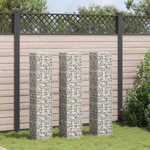 vidaXL Gabi&oacute;nov&eacute; vyv&yacute;&scaron;en&eacute; z&aacute;hony 3 ks 30x30x150 cm, železo