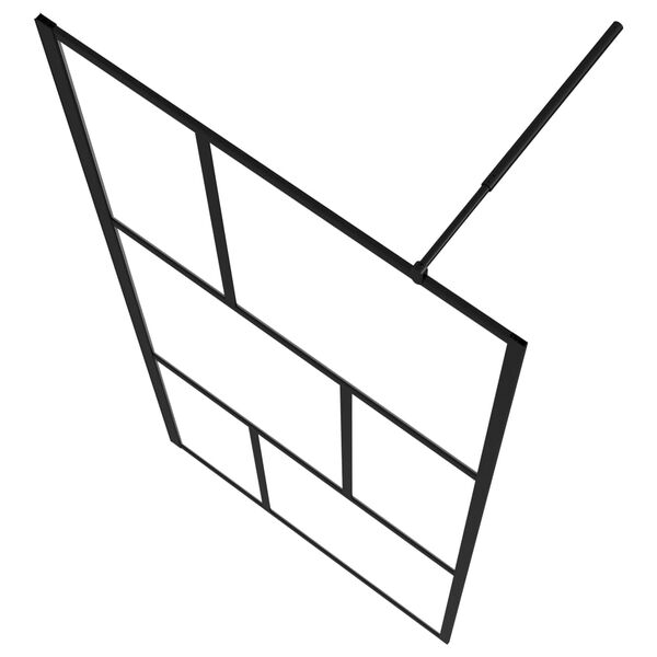 vidaXL Sprchová zástena s tvrdeným sklom čierna 90x195 cm