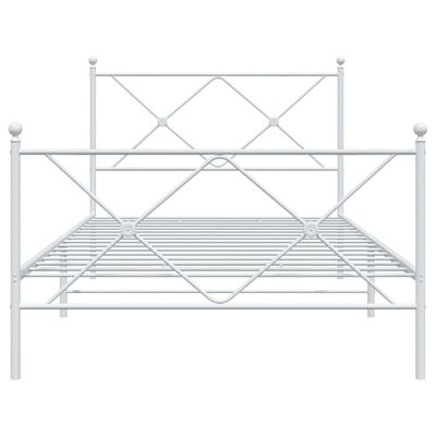 vidaXL Kovový rám postele s čelom biely 107x203 cm