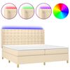 vidaXL Posteľ boxsping s matracom a LED kr&eacute;mov&aacute; 200x200 cm l&aacute;tka