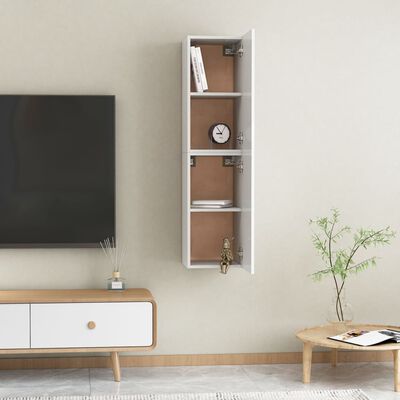 vidaXL TV skrinky 2 ks, lesklé biele 30,5x30x60 cm, kompozitné drevo