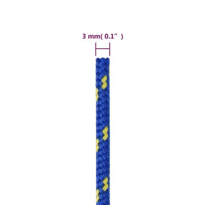 vidaXL Lodné lano modré 3 mm 50 m polypropylén