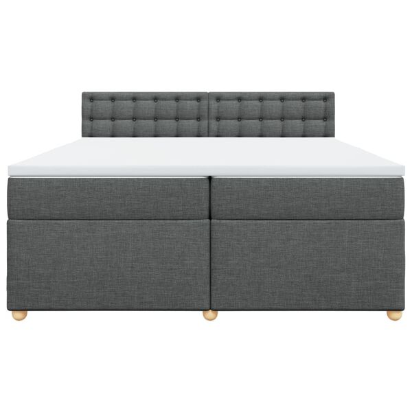 vidaXL Boxspring posteľ s matracom tmavosiv&aacute; 200x200 cm l&aacute;tka