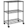 vidaXL Reg&aacute;l s 3 policami na kolieskach 60x35x81 cm čierny 150 kg
