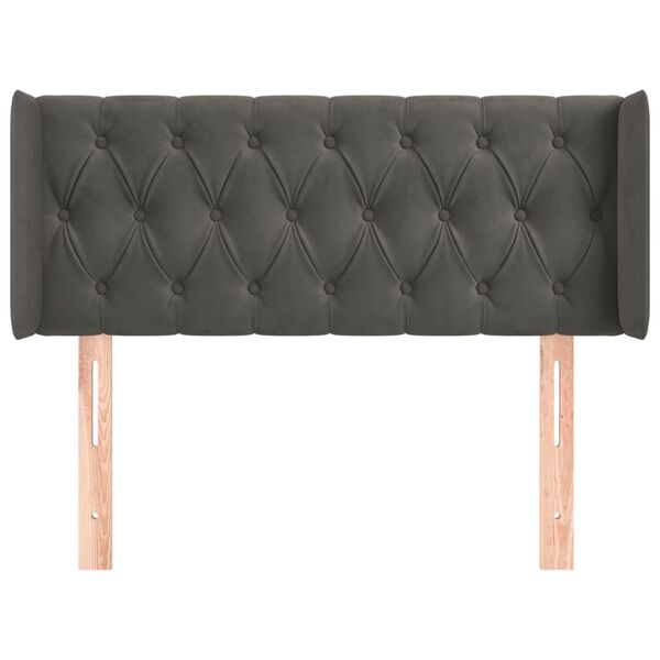 vidaXL Čelo postele so z&aacute;hybmi tmavosiv&yacute; 93x16x78/88 cm zamat