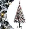 vidaXL Umel&yacute; vianočn&yacute; stromček Biela 150 cm PVC a Oceľ a Plast