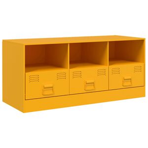 vidaXL TV skrinka horčicovo-žlt&aacute; 99x39x44 cm oceľ