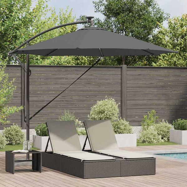 vidaXL Kantileverový banánový parasol Antracit 294 x 294 x 248 cm