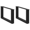 vidaXL Nohy konferenčn&eacute;ho stol&iacute;ka v tvare U, 2 ks, čierne, 70 x (30-31) cm, oceľov&eacute;