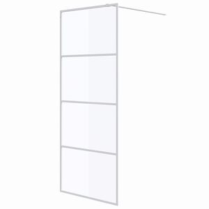vidaXL Sprchov&aacute; z&aacute;stena biela 80x195 cm priehľadn&eacute; ESG sklo