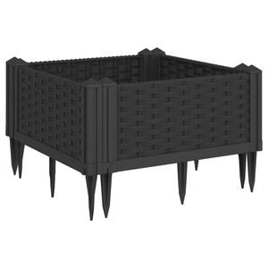 vidaXL Z&aacute;hradn&yacute; kvetin&aacute;č s kol&iacute;kmi čierny 42,5x42,5x28,5 cm PP