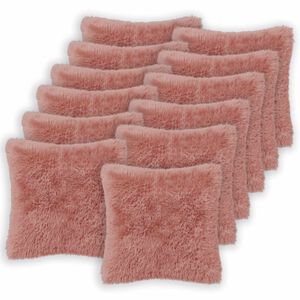 vidaXL Poťah na podložku 12 ks HEERLEN Ružov&aacute; 40 x 40 cm PV fleece
