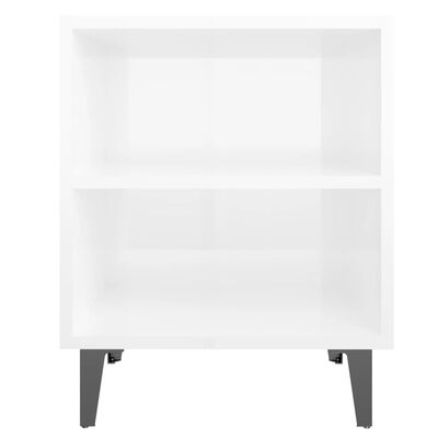 vidaXL Nočné stolíky s kovovými nohami 2 ks, lesklé biele 40x30x50 cm