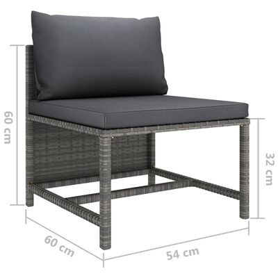 vidaXL 4-dielna záhradná sedacia súprava s podložkami polyratan sivá