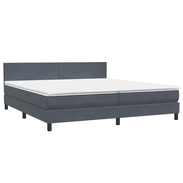 vidaXL Box Spring Posteľ s matracom Tmavosiv&aacute; 180x220 cm Zamat