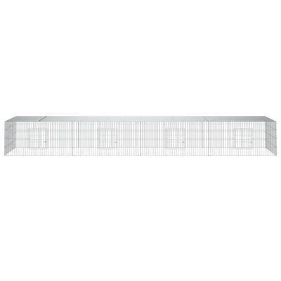 vidaXL 4-panelová klietka pre králiky 433x109x54 cm pozinkované železo